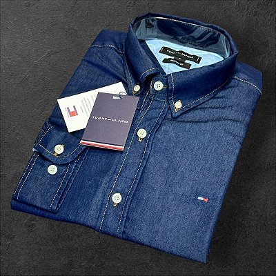Camisa Jeans Tommy Hilfiger Masculina Regular Fit