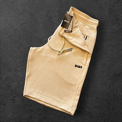 Bermuda Moletom BOSS Masculina Bege