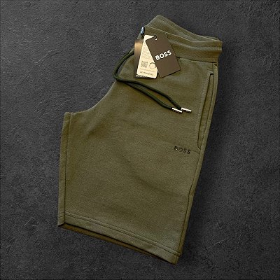 Bermuda Moletom BOSS Masculina Verde Militar
