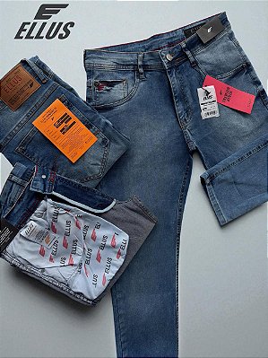 Calça Jeans Ellus Masculina Premium Denim Azul Médio