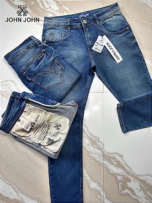 Calça Jeans John John Masculina Slim Fit Azul Médio