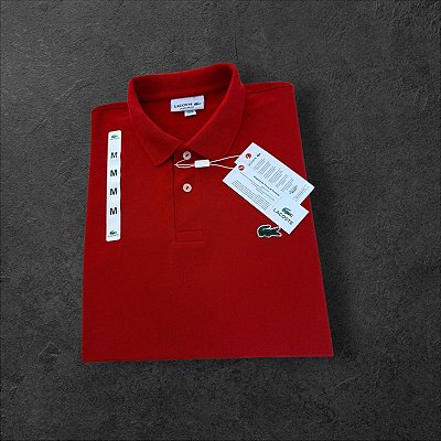 Camiseta Polo Lacoste Masculina Vermelha