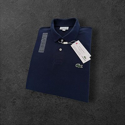 Camiseta Polo Lacoste Masculina Azul Marinho
