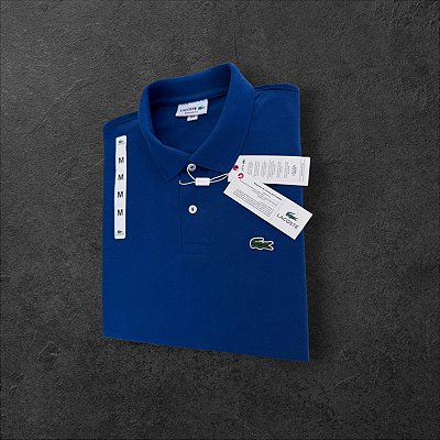 Camiseta Polo Lacoste Masculina Azul