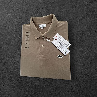 Camiseta Polo Lacoste Masculina Bege