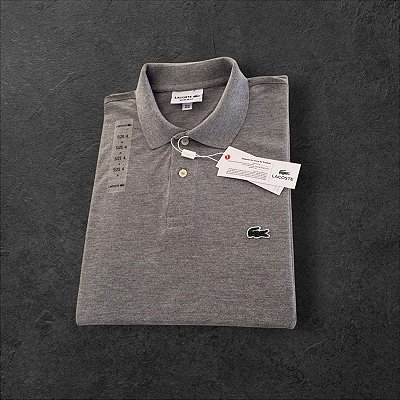 Camiseta Polo Lacoste Masculina Cinza