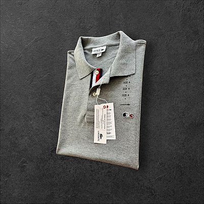 Camiseta Polo Lacoste France Masculina Cinza