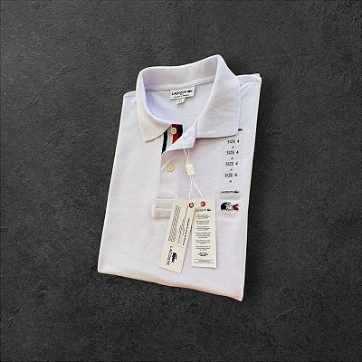 Camiseta Polo Lacoste France Masculina Branca