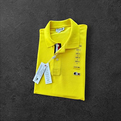 Camiseta Polo Lacoste France Masculina Amarela