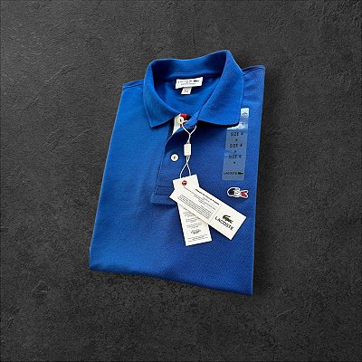 Camiseta Polo Lacoste France Masculina Azul