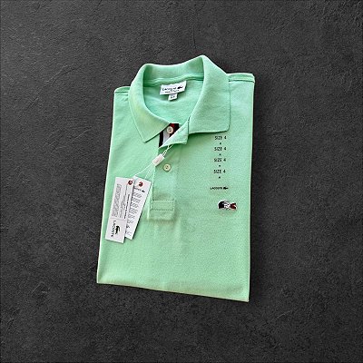 Camiseta Polo Lacoste France Masculina Verde Claro