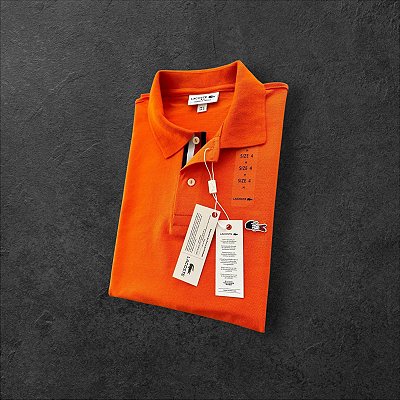 Camiseta Polo Lacoste France Masculina Laranja