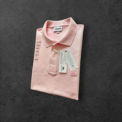 Polo Lacoste Masculina Monocromática Rosa