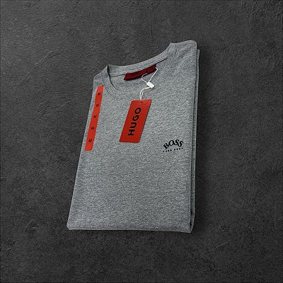 Camiseta Básica Hugo Boss Masculina Cinza
