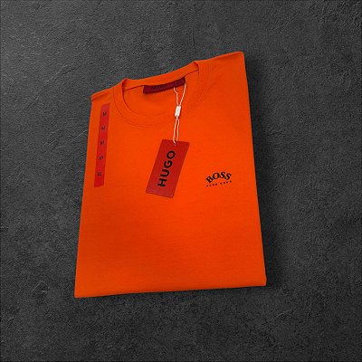 Camiseta Básica Hugo Boss Masculina Laranja