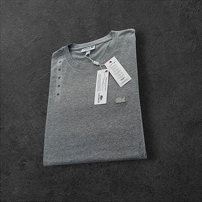 Camiseta Básica Lacoste Monocromática Masculina Cinza