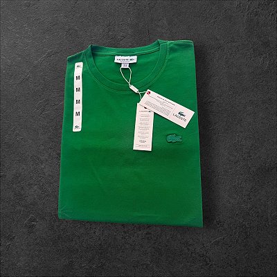 Camiseta Básica Lacoste Monocromática Masculina Verde