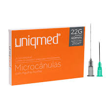 MICROCANULAS C/ AGULHA AUXILIAR 22G 0,70 X 40MM UNIQMED CX 12 UN
