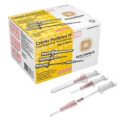 CATETER S/ DISP. SEGURANÇA 20G DESCARPACK CX 100 UN