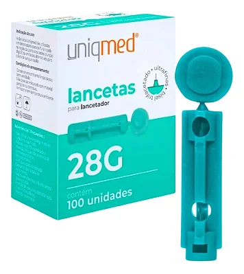 LANCETA 28G UNIQMED 100 UN