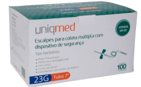 ESCALPE PARA INFUSÃO 23G UNIQMED CX 100 UN