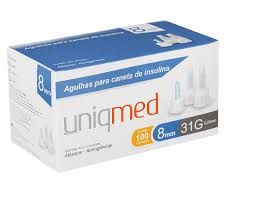 AGULHA CANETA INSULINA 31G 8MM UNIQMED CX 100 UN