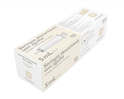 SERINGA S/ AGULHA 5ML LUER SLIP DESCARPACK CX 100 UN