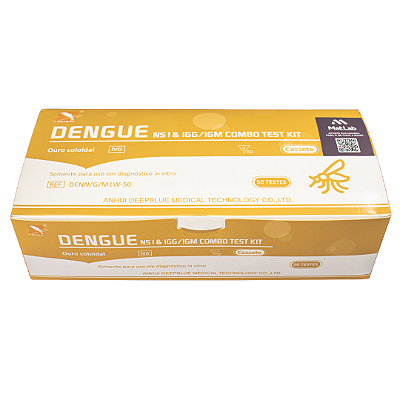 TESTE DENGUE NS1 IGG/IGM CASSETE DEEPBLUE CX 50UN