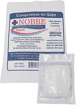 GAZE 13 FIOS ESTÉRIL NOBRE PCT 10 UN