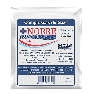 GAZE 9 FIOS NÃO ESTÉRIL NOBRE SLIM  PCT 180G