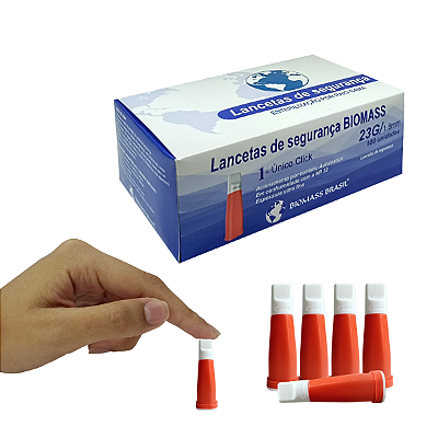 LANCETA DE SEGURANÇA 23G BIOMASS CX 100 UN