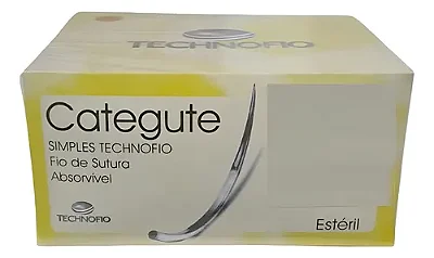 FIO CATEGUTE SIMPLES 0 75CM 1/2 25MM TECHNOFIO CX 24UN