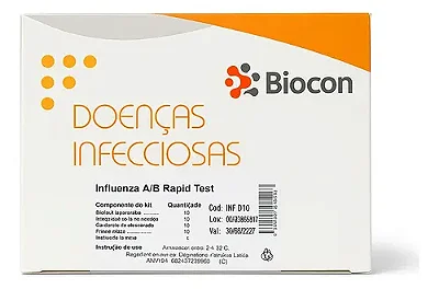 TESTE RÁPIDO INFLUENZA A+B BIOCON CX 10 UN