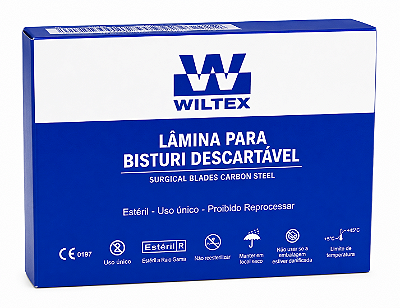 LAMINA DE BISTURI AÇO CARBONO N 11 WILTEX CX 100 UN