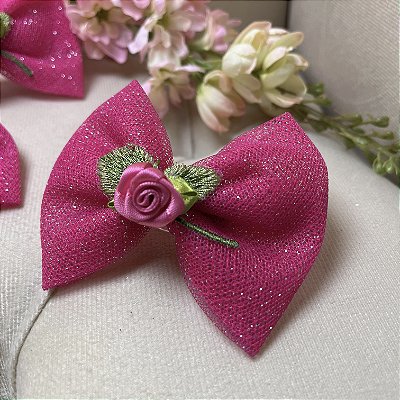 Laço De Tule Rosa Choque para Pets