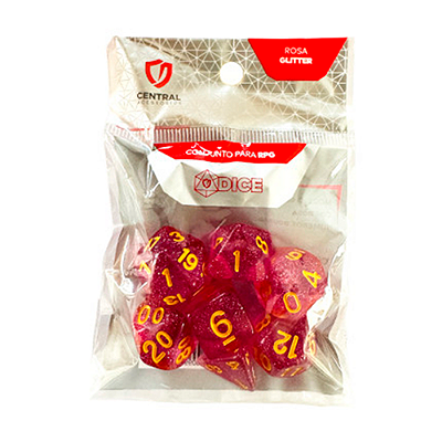 Central Dice - RPG: Glitter Rosa e Dourado