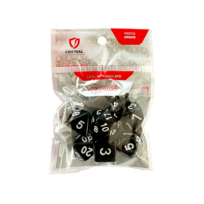 Central Dice - RPG: Opaco Preto e Branco