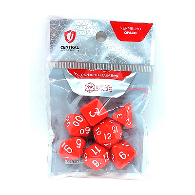Central Dice - RPG: Opaco Vermelho e Branco