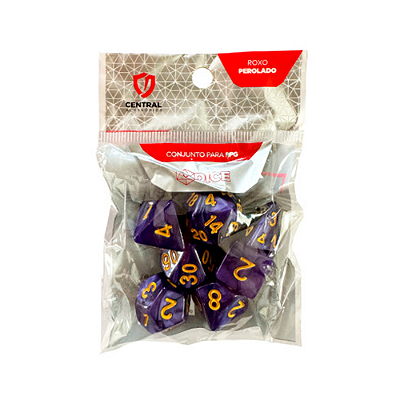 Central Dice - RPG: Perolado Roxo e Dourado