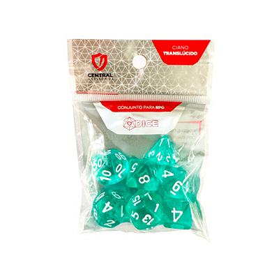 Central Dice - RPG: Translucido Ciano e Branco