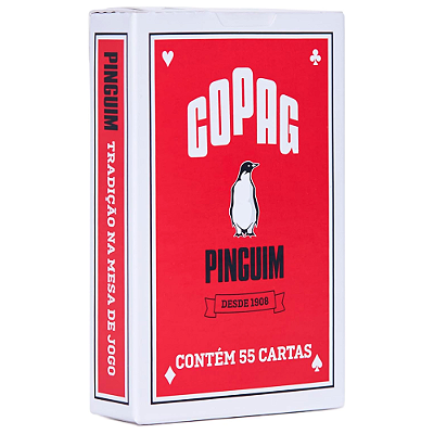 BARALHO PINGUIM BRIDGE SIZE NAIPE CONVENCIONAL - VERMELHO