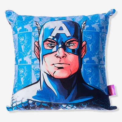 ALMOFADA FIBRA VELUDO 40X40CM CAPITAO AMERICA