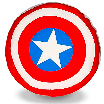 ALMOFADA FORMATO FIBRA ESCUDO CAPITAO AMERICA