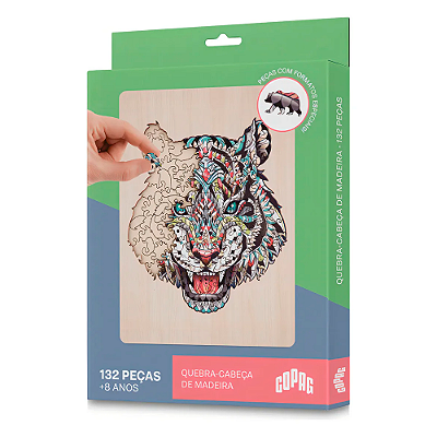 JOGO QUEBRA CABECA DE MADEIRA TIGRE
