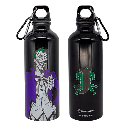 GARRAFA DE ALUMINIO 500ML C/MOSQUETAO JOKER