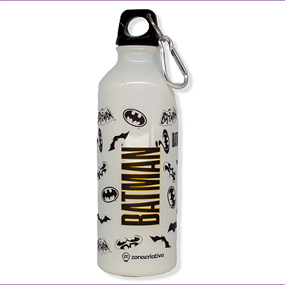 GARRAFA DE ALUMINIO 500ML C/MOSQUETAO BATMAN 85 ANOS