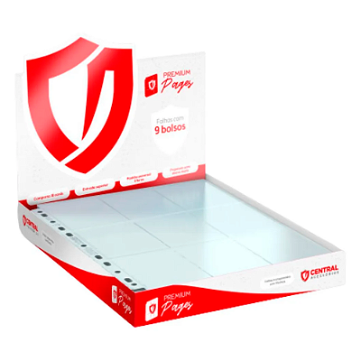 Central Pages - 9 Bolsos: Premium Transparente 100 paginas