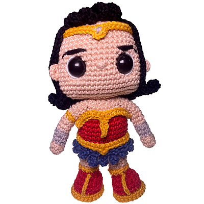 BONECA MULHER MARAVILHA FEITA EM CROCHÊ