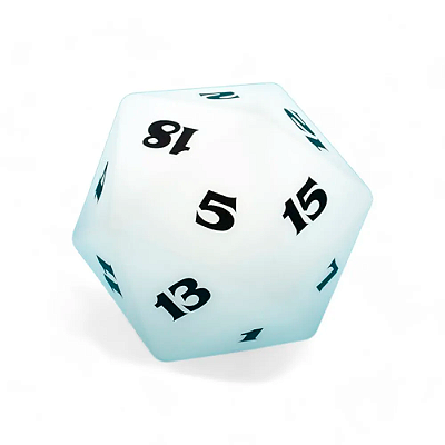 Luminaria Dado D20 Branco