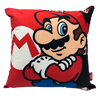 ALMOFADA  FIBRA VELUDO  SUPER MARIO 40X40CM  OFICIAL NINTENDO